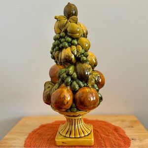 Vintage MCM Ceramic Fruit Topiary Decor